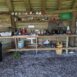 communal kitchen area at temple druid campsite in wales