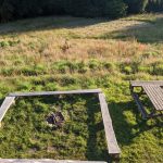 communal fire pit at wild camping campsite temple druid