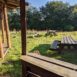 communal area at wild camping site in dyfed, wales