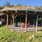 communal round house at temple druid wild camping site